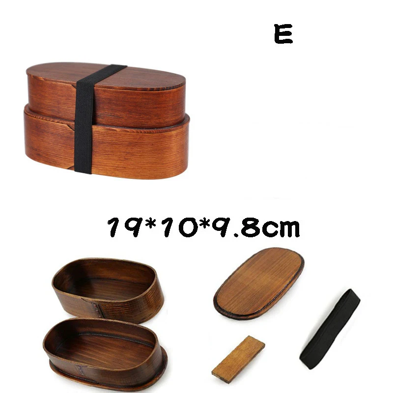 Portable wooden lunch box, single or double layer. Enjoy fresh and organized meals on the go with this stylish lunch con