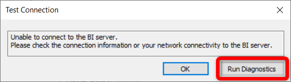 BI Connector Run Diagnostics
