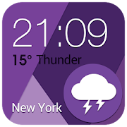 Material Design Weather Clock  Icon