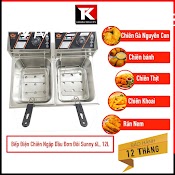 Bếp Chiên Nhúng Điện Đơn Inox Sunny Dung Tích 6L, Bếp Chiên Ngập Dầu Đôi Dung Tích 12L Chất Liệu Inox - Bảo Hành 12 Tháng