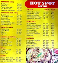 Hot Spot Fast Foods menu 1