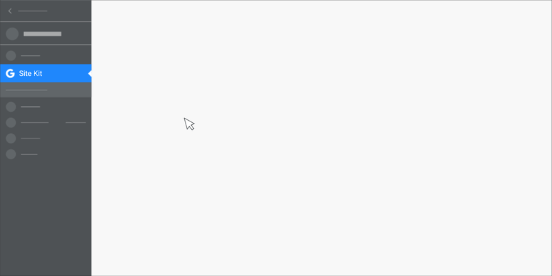 WordPress에서 Site Kit를 설정할 때 Google로 로그인하는 방법을 보여주는 애니메이션 GIF입니다.