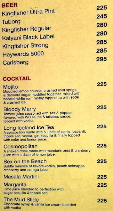 Pind Balluchi menu 