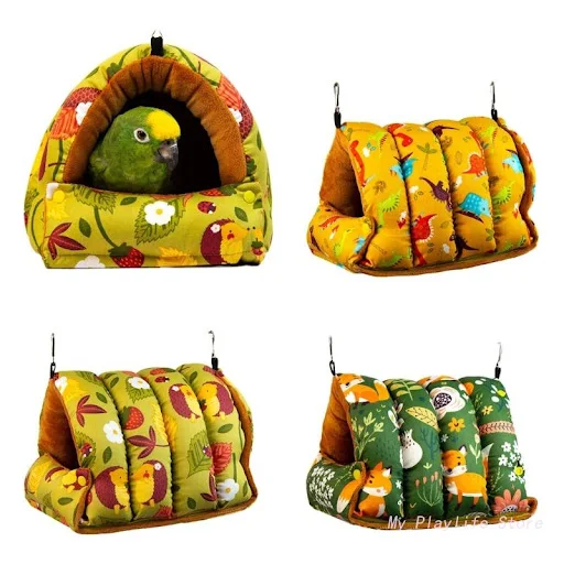Bird Cage Parrot Nest House Small Pet Hamster Nest Budgies Warm Winter Hammock Cage Tent Bed Hanging Cave Pet Products