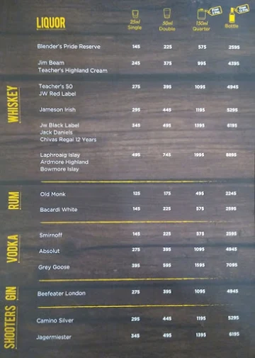 The Beer Cafe menu 