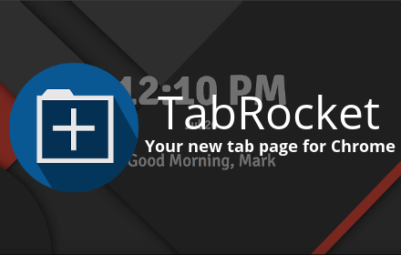 TabRocket New Tab Page chrome extension
