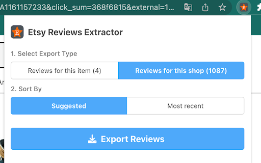 Etsy™ Reviews Extractor