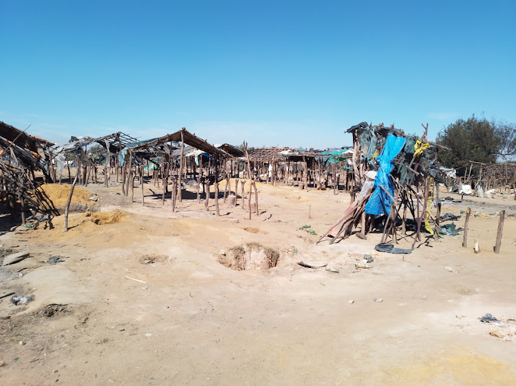 Makeshift tents that are used by illegal miners in Soul City informal settlements in Krugersdorp. 19 bodies of suspected illegal miners were discovered in Krugersdorp on Wednesday. File Picture