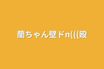 蘭ちゃん壁ドn(((殴