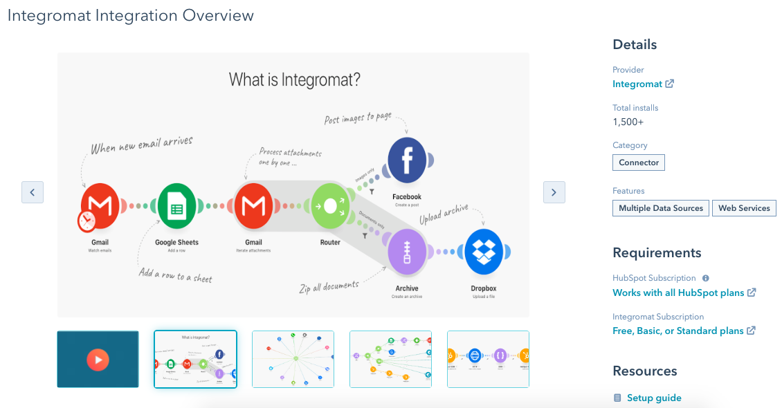 integromat hubspot的集成