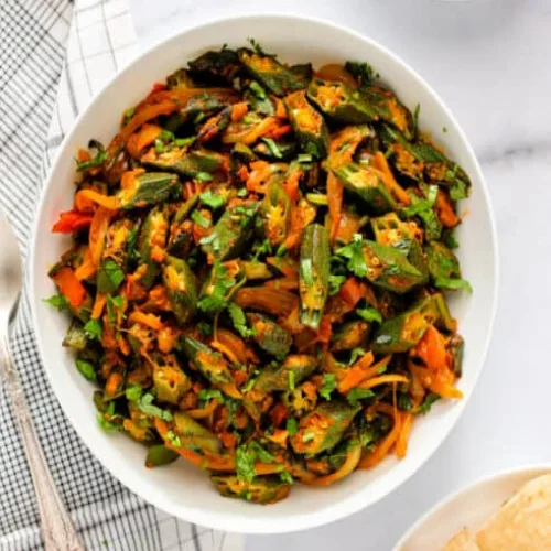 Bhindi Fry With 5 Butter Roti With Salad