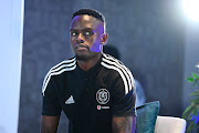 Orlando Pirates captain Innocent Maela during the Soweto Derby press conference at The Wanderers Club on February 23, 2023 in Johannesburg.