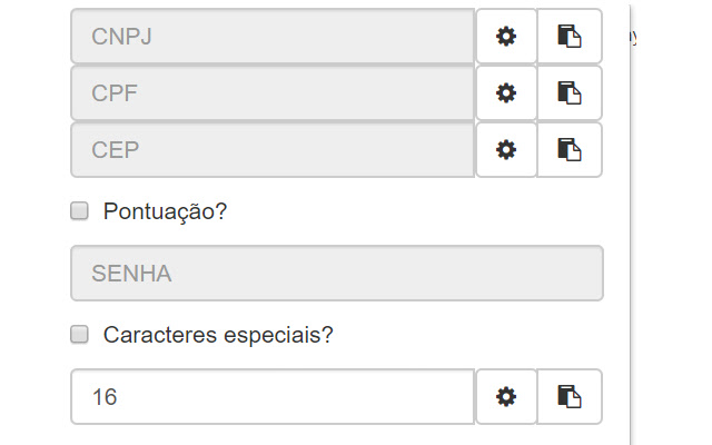 Gerador de CPFs e CNPJs chrome extension
