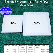 Đèn Led Âm Trần Vuông Siêu Mỏng 18W - 24W Ánh Sáng Trắng