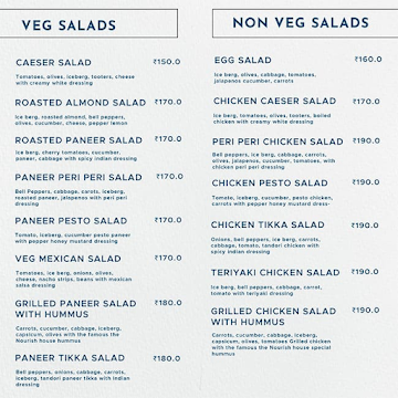 The Nourish House menu 