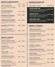 Fervour Cake Studio menu 2