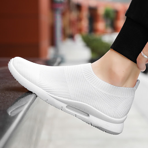 Title 2, Mens Flying Knit Sneakers Mesh White Shoes Bla...