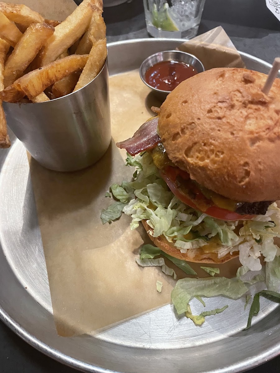 Beertown burger and fries