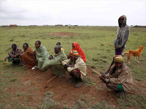 Samburu herders gather near Sukuta Marmar in Samburu County, Kenya, July 26, 2017. /REUTERS