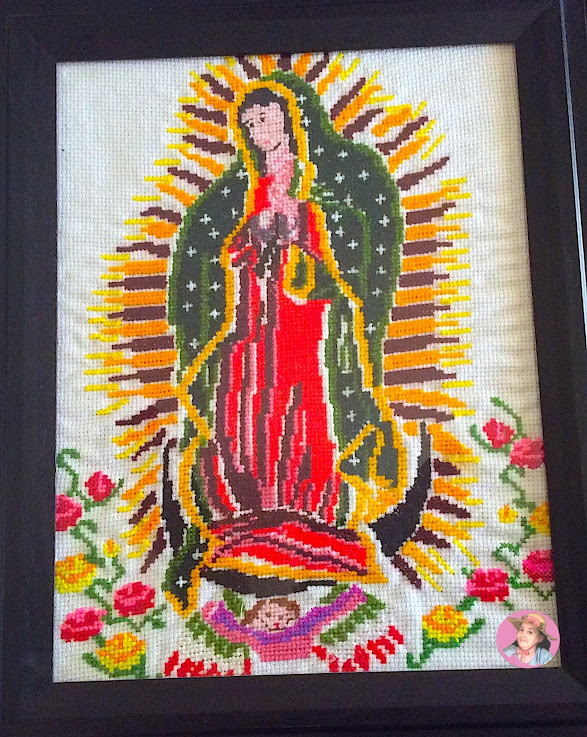 Virgen de Guadalupe en punto de cruz 