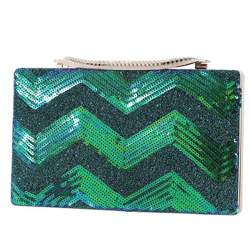 Sac à Main de Soirée Femme à Sequins Effet Vagues Élégance Scintillante Parfait pour Événements et Soirées L'accessoire Idéal pour Votre Tenue