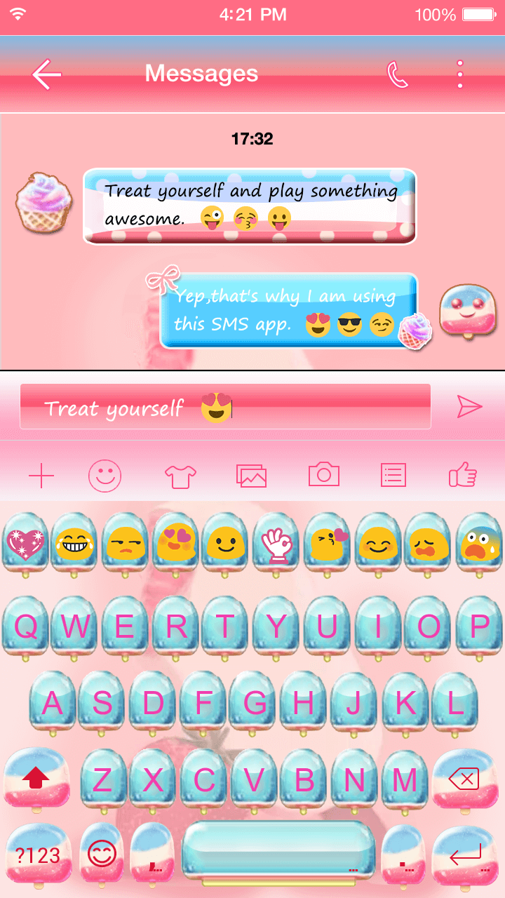 Ice cream Emoji Keyboard Theme Screen 3
