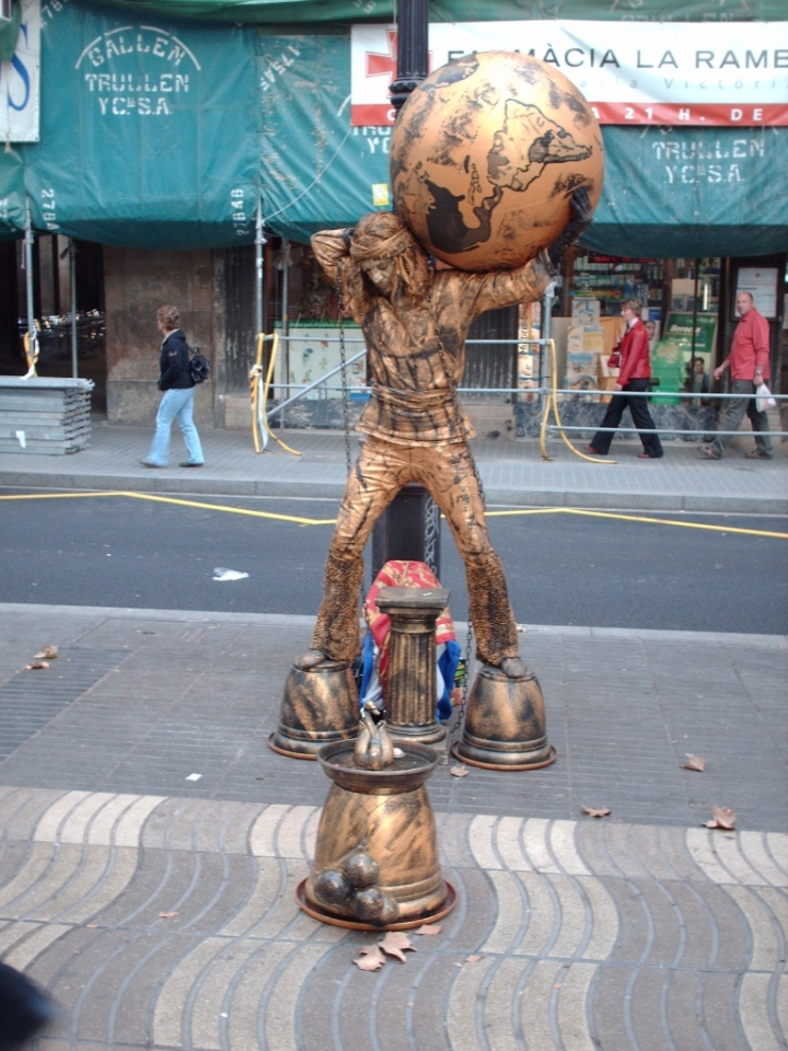 Statua viva sulla rambla!! di lully