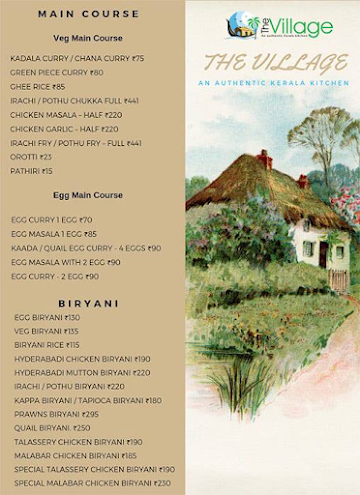 The Village Hotel menu 