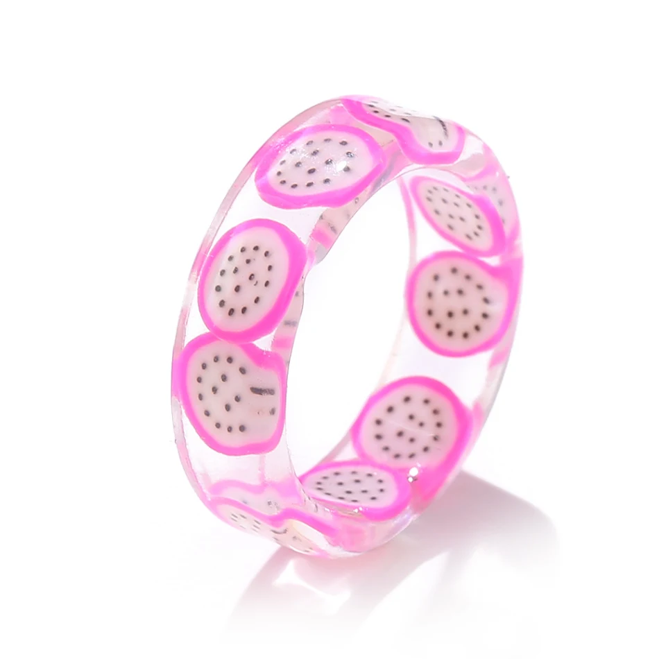 Colorful Fashion Resin Fruit Ring Set Metal Geometric Irregular. Elevate your style with this vibrant ring set, perfect 