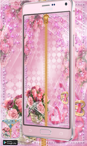 Luxury Pink Zipper Lock Screen