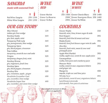 W6 Bar & Eatery menu 