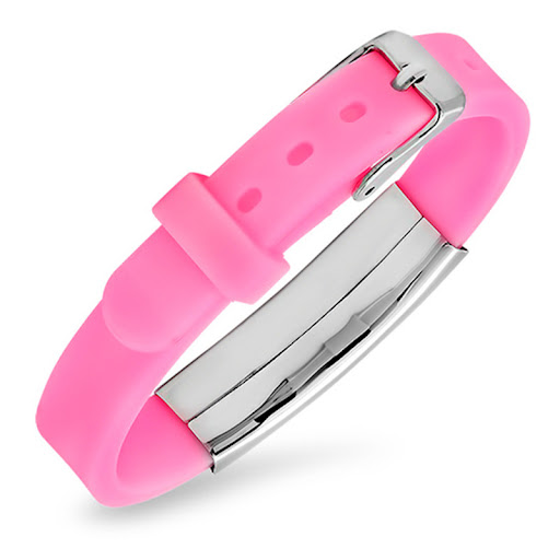 Title 3, Pulseira de sílica médica rosa de aço de titânio