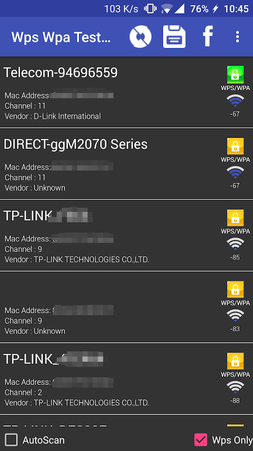  WIFI WPS WPA TESTER: captura de pantalla 