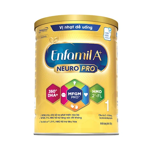 Sữa bột Enfamil A+ NeuroPro 1 Vị Thanh Mát với 2’-FL HMO cho trẻ từ 0 – 6 tháng tuổi– 830g