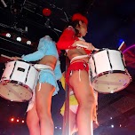 Japanese girls with drums in Kabukicho, Japan 