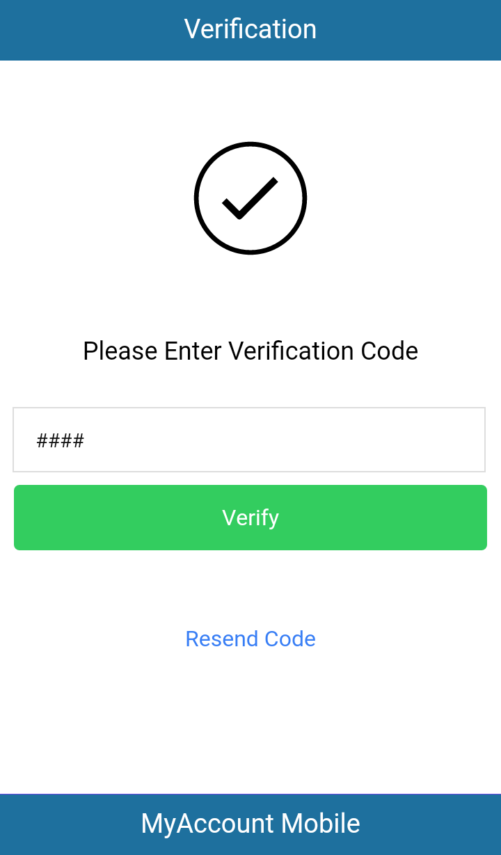 MyAccount Mobile Screen 2