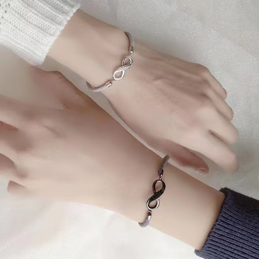 Title 3, Mobius Ring Couple Bracelet Sterling Silver Pai...