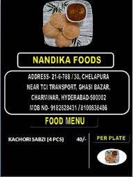 Nandika Foods menu 1