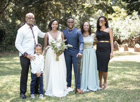 General Francis Ogolla, his wife Aileen Kathambi Ogolla and two children; Lorna Achieng’ Omondi and Joel Rabuku Omondi, daughter-in-law; Muthoni Njenga Mwaura and a grandson Taji Mbarara.