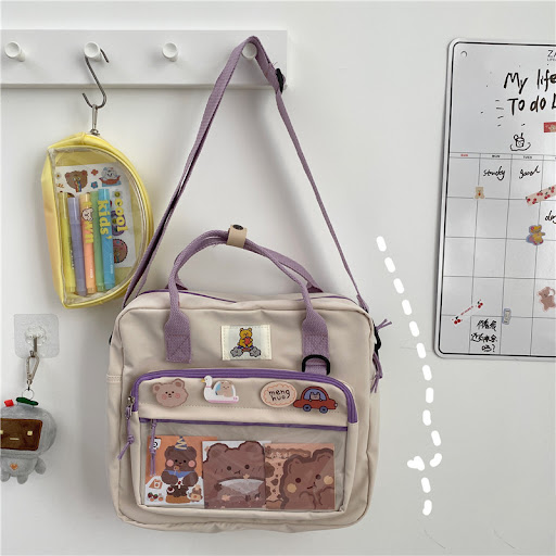 Title 1, Cute Girl Student All-match One-shoulder Messen...