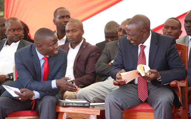 Deputy President William Ruto with Nandi Governor Stephen Sang at a a past event.