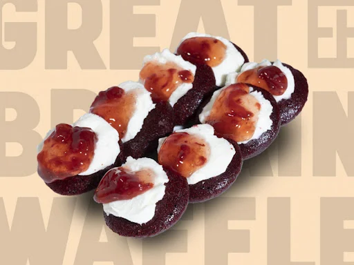 Red Velvet Strawberry Cream Cheese Mini Pancakes [10 Pieces]