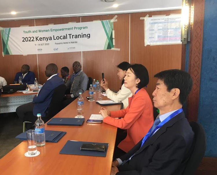 Some experts from South Korea at a training activityfor TVET instructors