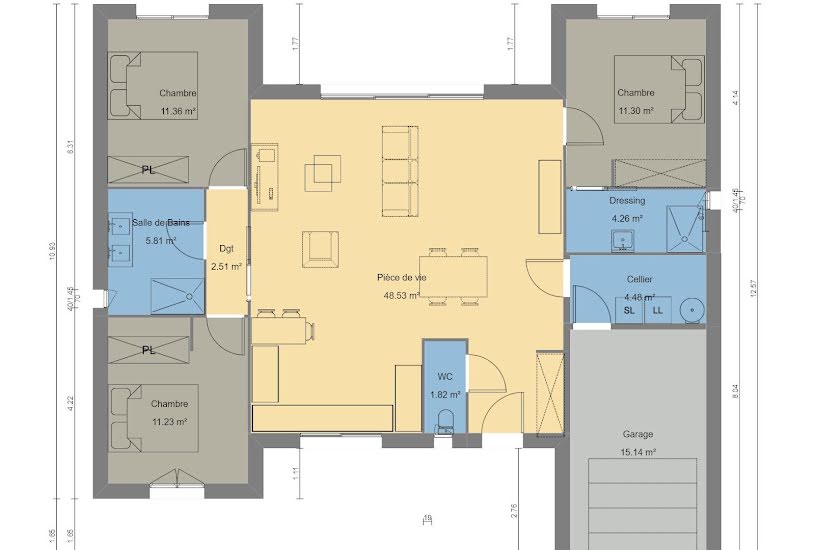  Vente Terrain + Maison - Terrain : 606m² - Maison : 101m² à Pontonx-sur-l'Adour (40465) 