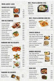 New Ullas Family Restaurant menu 1