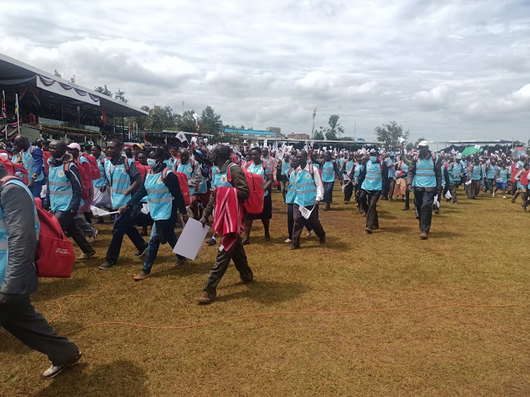 Comunity Health promoters at Kericho stadium on October 20, 2023.