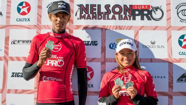 Joshe Faulkner (Jeffreys Bay) and Minami Nonaka (Japan) clinched the men’s and women’s titles respectively at the Nelson Mandela Surf Pro on Saturday