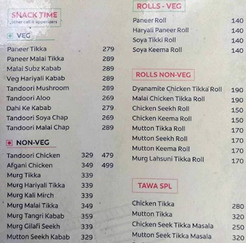 Sardar Ji Tandoori Junction menu 