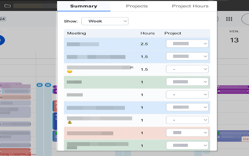 Weekly Calendar Project Tracker screenshot 1