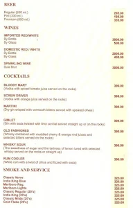 Ripples - Hotel Man Singh menu 1